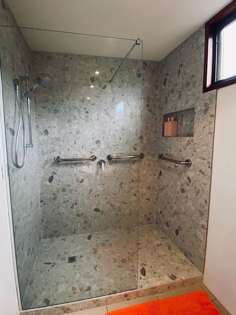 Contemporary bathroom vanity and bath by Kat's Plumbing